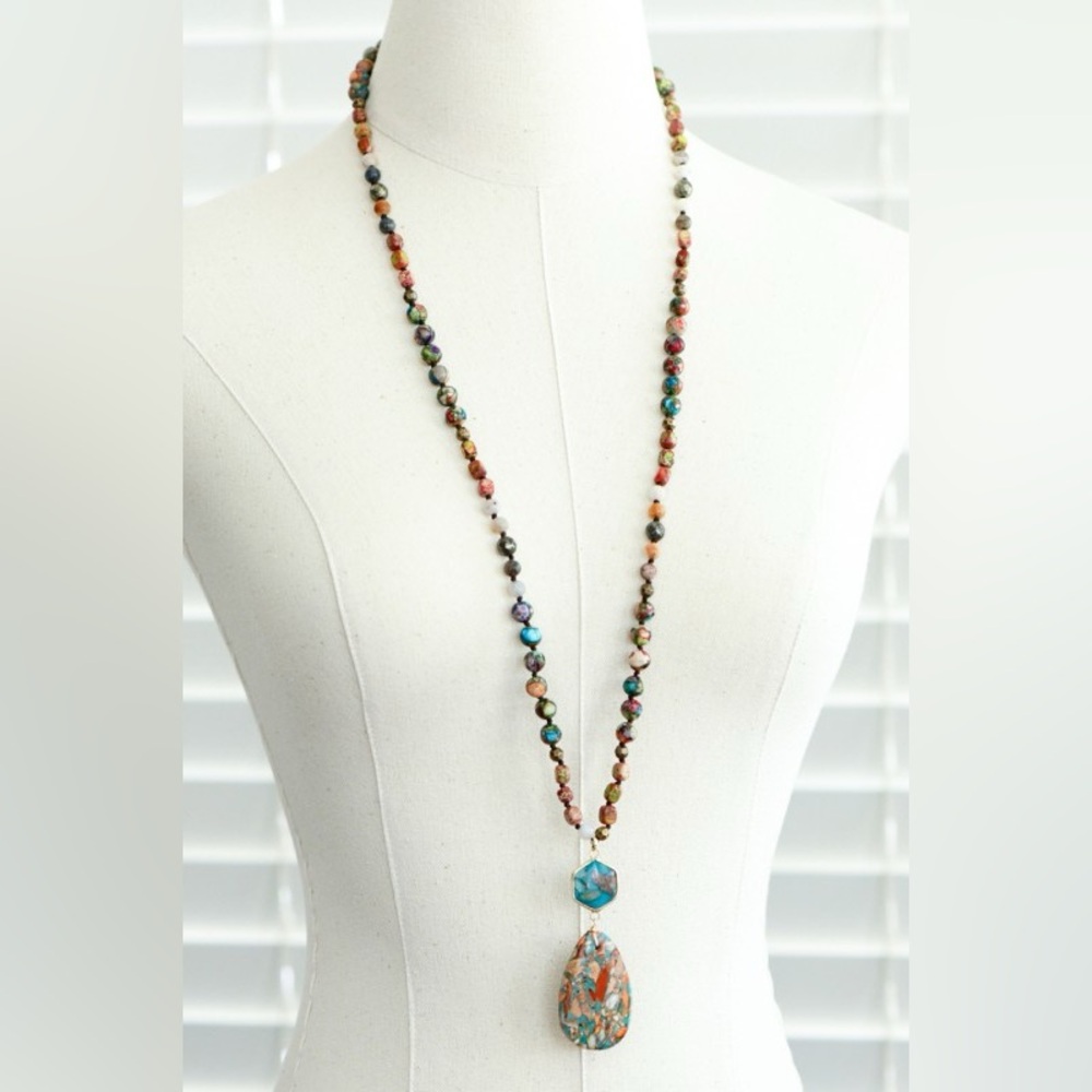 Sunfire Aura Gemstone Statement Necklace - image 5